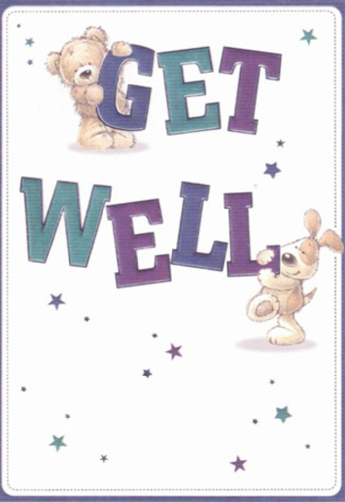 This get well card is a vibrant celebration of empathy, coloured by the unique charm that defines Whetstone. The imagery centers on a loving teddy bear and a floppy-eared pup, both gleefully helping one another balance or hold the oversized letters of 'Get Well'-their faces alight with encouragement and gentle humour. Set against a clean cream-white background, scattered stars in dusky blues and purples bring an added layer of optimism, much like the twinkling city lights glimpsed during evening strolls along High Road. The plush fur and velvety ears are visually palpable, reminiscent of a comforting touch one associates with home and community. Florist Whetstone arranges bouquets with the same intentionality found here-every petal and stem carefully chosen, every detail meant to uplift. Each element of this card, from expressive typography to playful starbursts, delivers a heartfelt message of hope and cheer, perfect for supporting a loved one's journey to recovery.