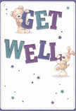 Overflowing with comfort, playfulness, and a heartfelt touch of Whetstone, this get well card features two endearing friends-a sweet, rounded teddy bear and a perky puppy-joyfully balancing exuberant purple and teal letters that spell 'Get Well.' Their eyes sparkle with affection, each brushstroke capturing a sense of innocence and gentle encouragement. Softly textured fur and floppy ears are so vividly rendered one can almost feel their warmth, just as a handmade bouquet brings comfort to a home on Myddelton Park. Whimsical starbursts shimmer across the backdrop, creating a sky of hope reminiscent of clear nights above Whetstone. Every visual detail, from expressive characters to vibrant, celebratory text, is thoughtfully composed, making this card a genuine expression of kindness and good wishes-perfect for wishing someone a bright, hopeful recovery in N20.